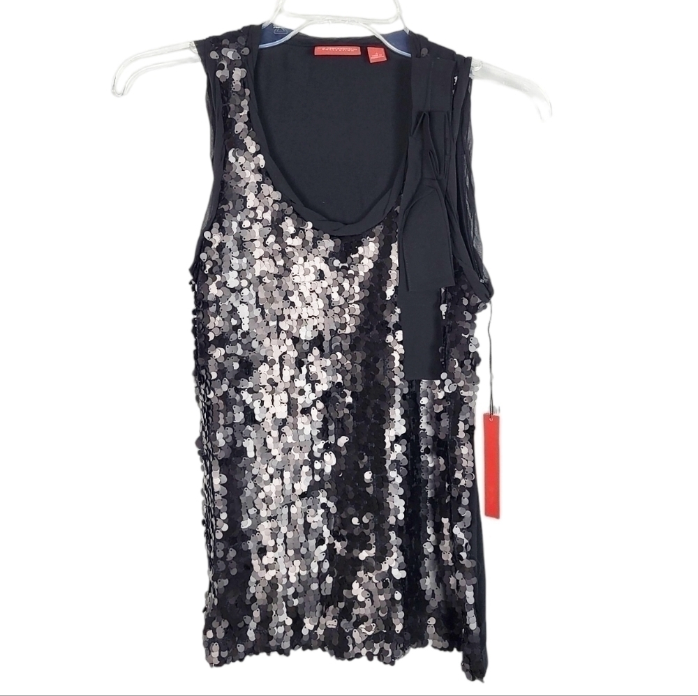 NY&Co sleeveless sequin top black NWT